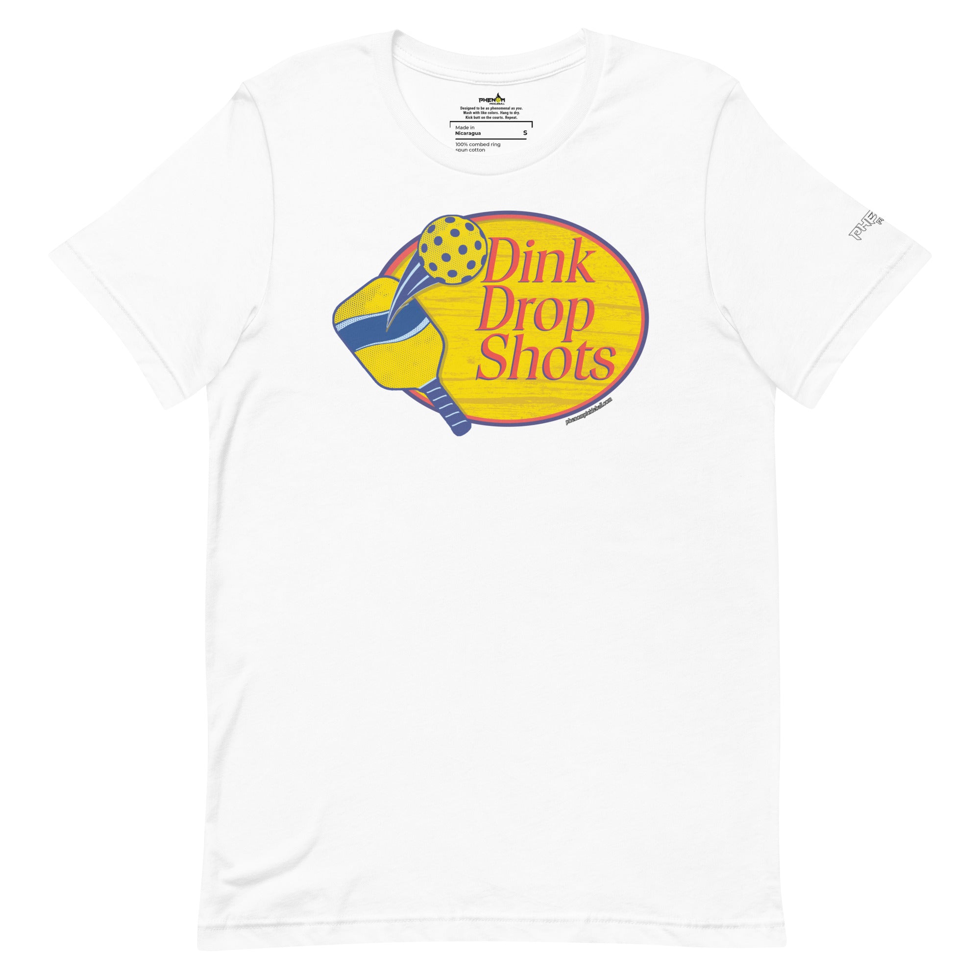 white dink drop shots pickleball apparel shirt bass pro shops inspired front view