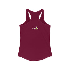 maroon burgundy day dinking champion retro inspired pickleball apparel women's racerback tank top phenom logo back view