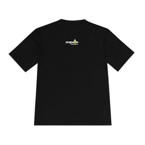 black here to bang men's athletic pickleball apparel shirt phenom logo back view