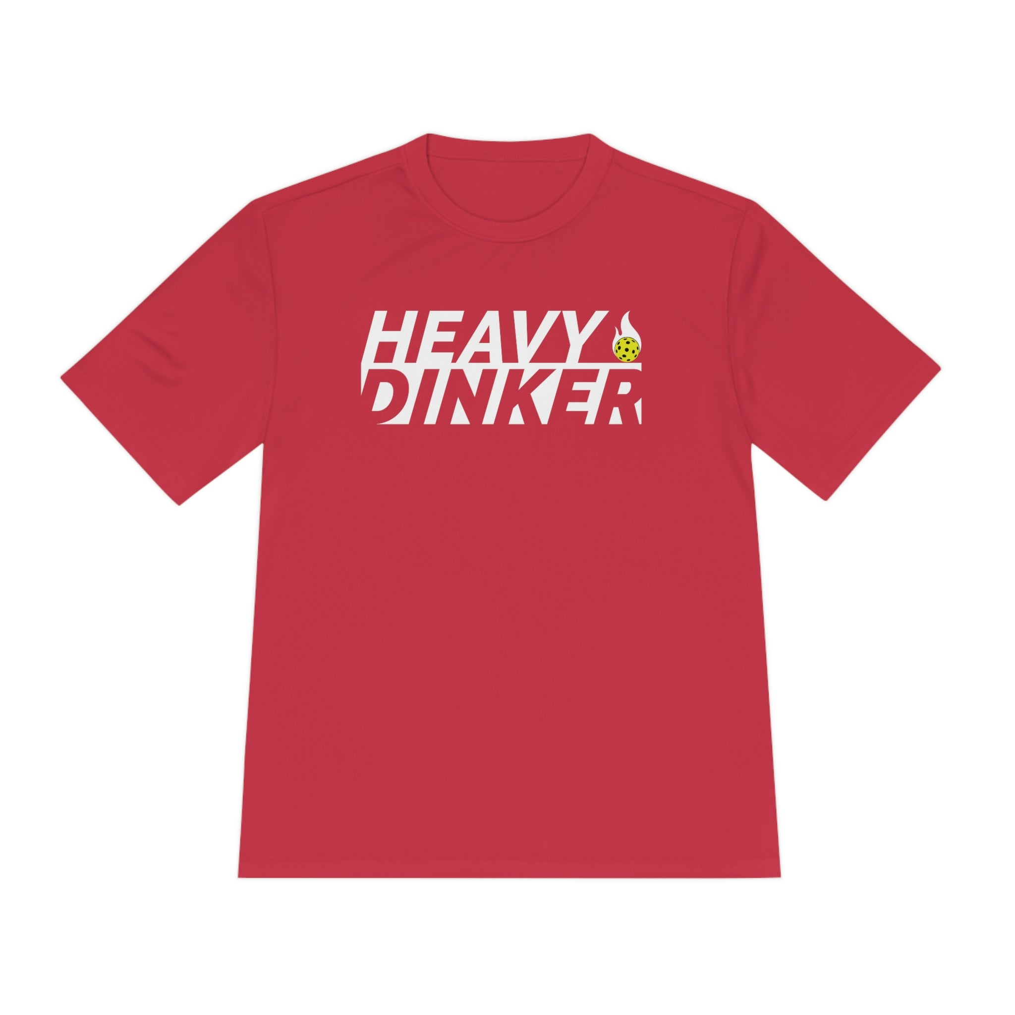 red heavy dinker men's athletic pickleball apparel shirt front view