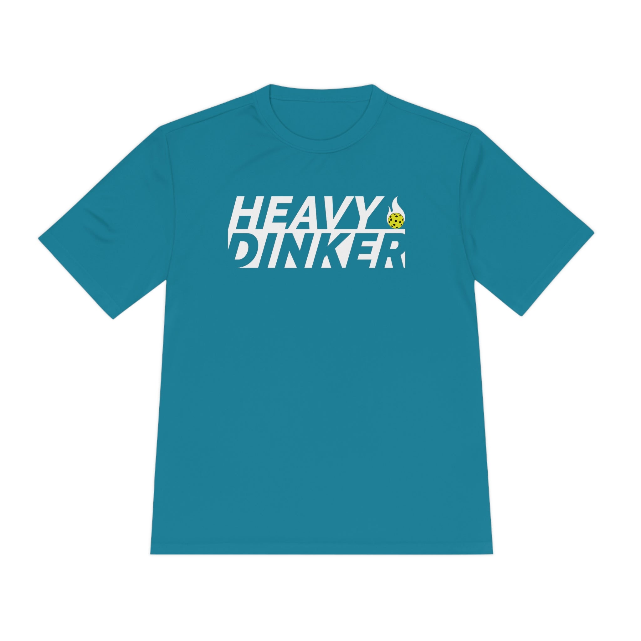 aqua blue heavy dinker men's athletic pickleball apparel shirt front view