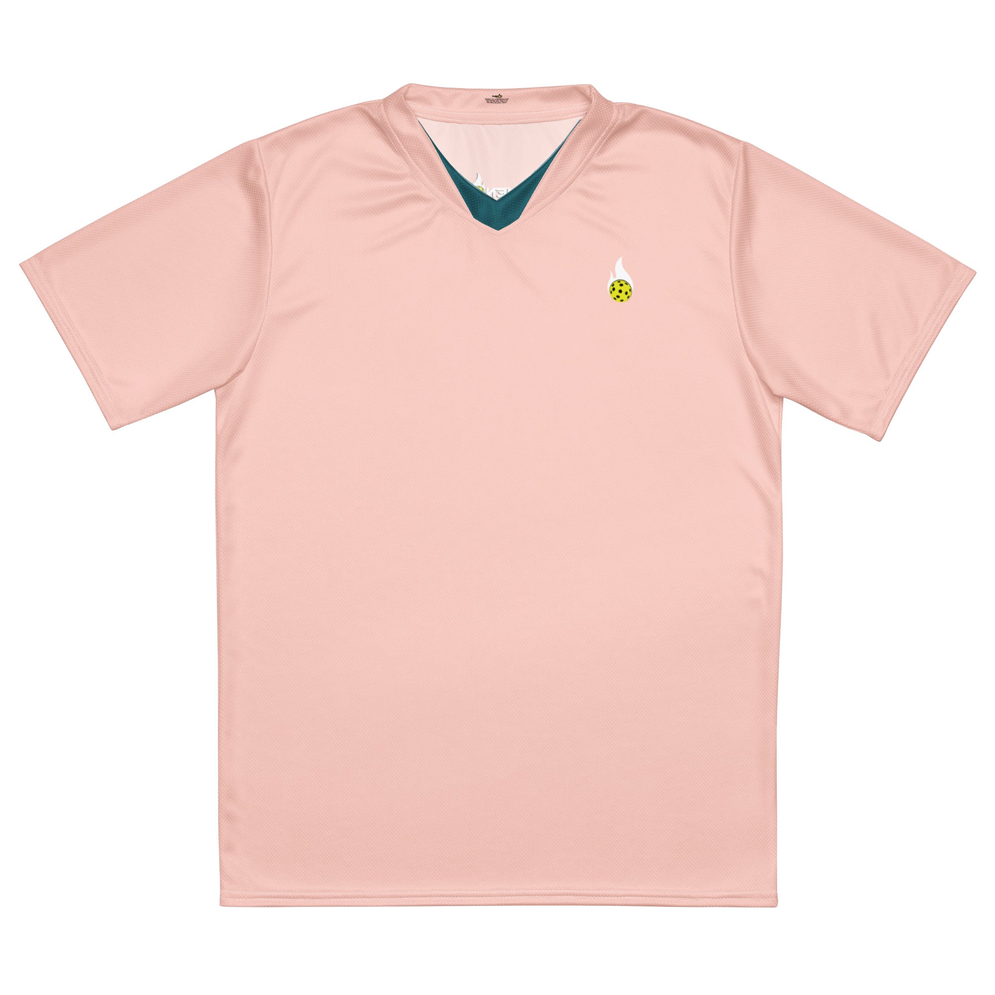 flat placement pink match point pickleball shirt performance apparel athletic top phenom logo front view