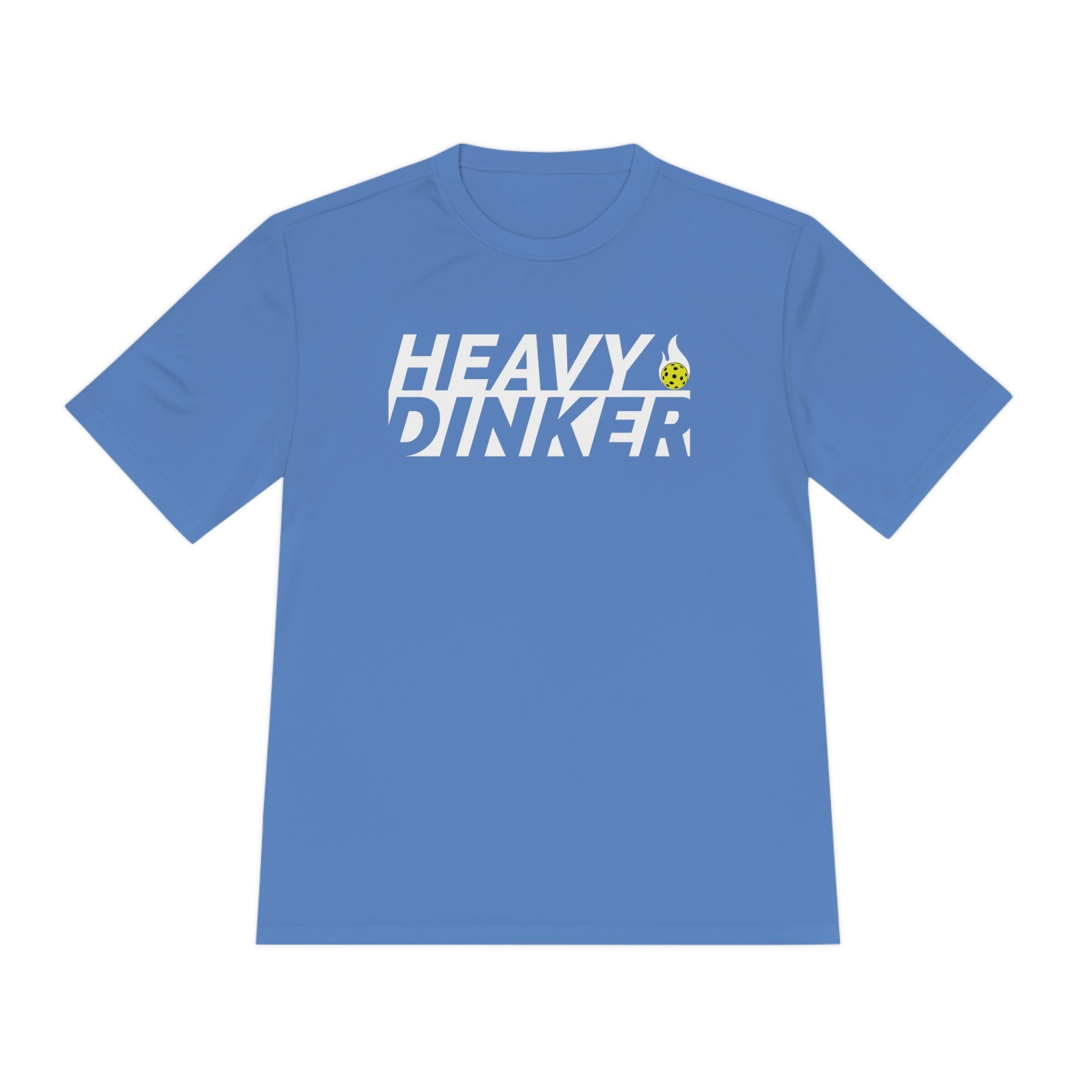 light blue heavy dinker men's athletic pickleball apparel shirt front view