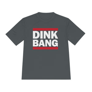 dark gray dink bang run dmc performance athletic pickleball shirt apparel front view