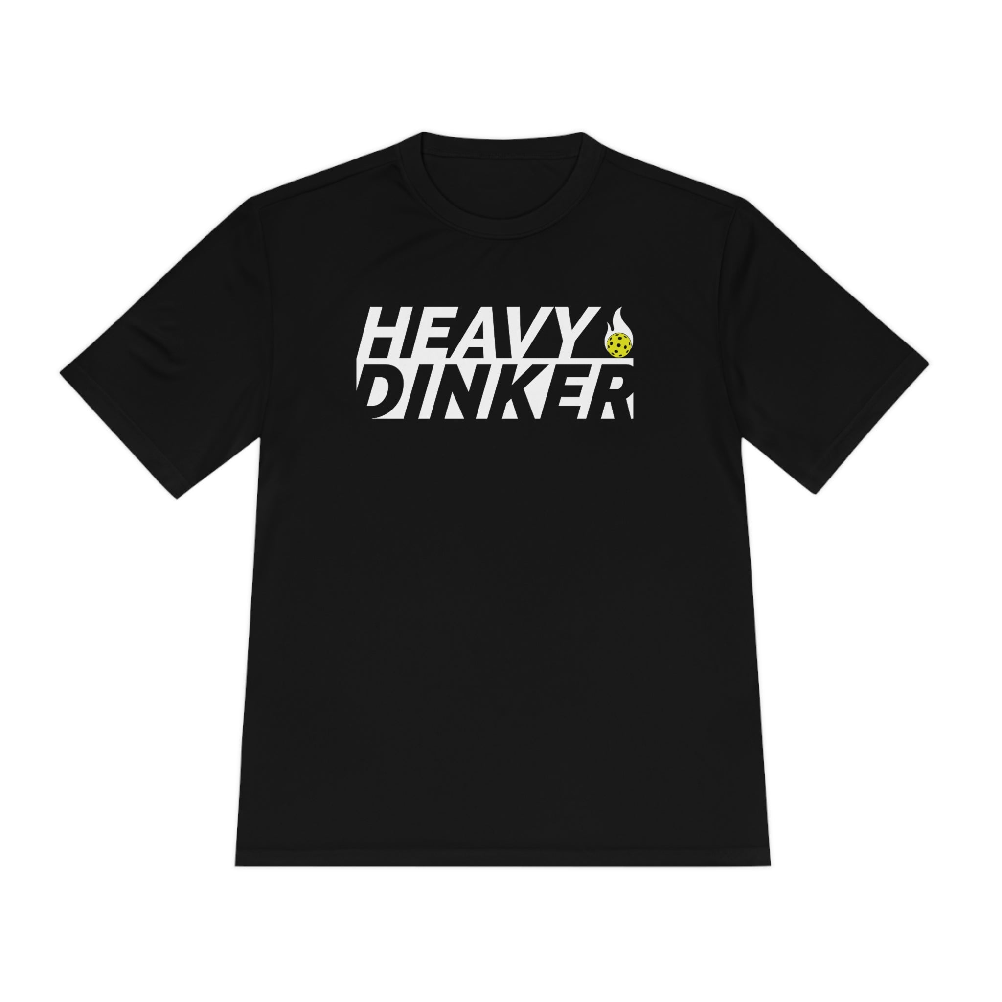 black heavy dinker men's athletic pickleball apparel shirt front view