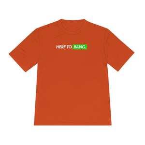 orange here to bang men's athletic pickleball apparel shirt front view