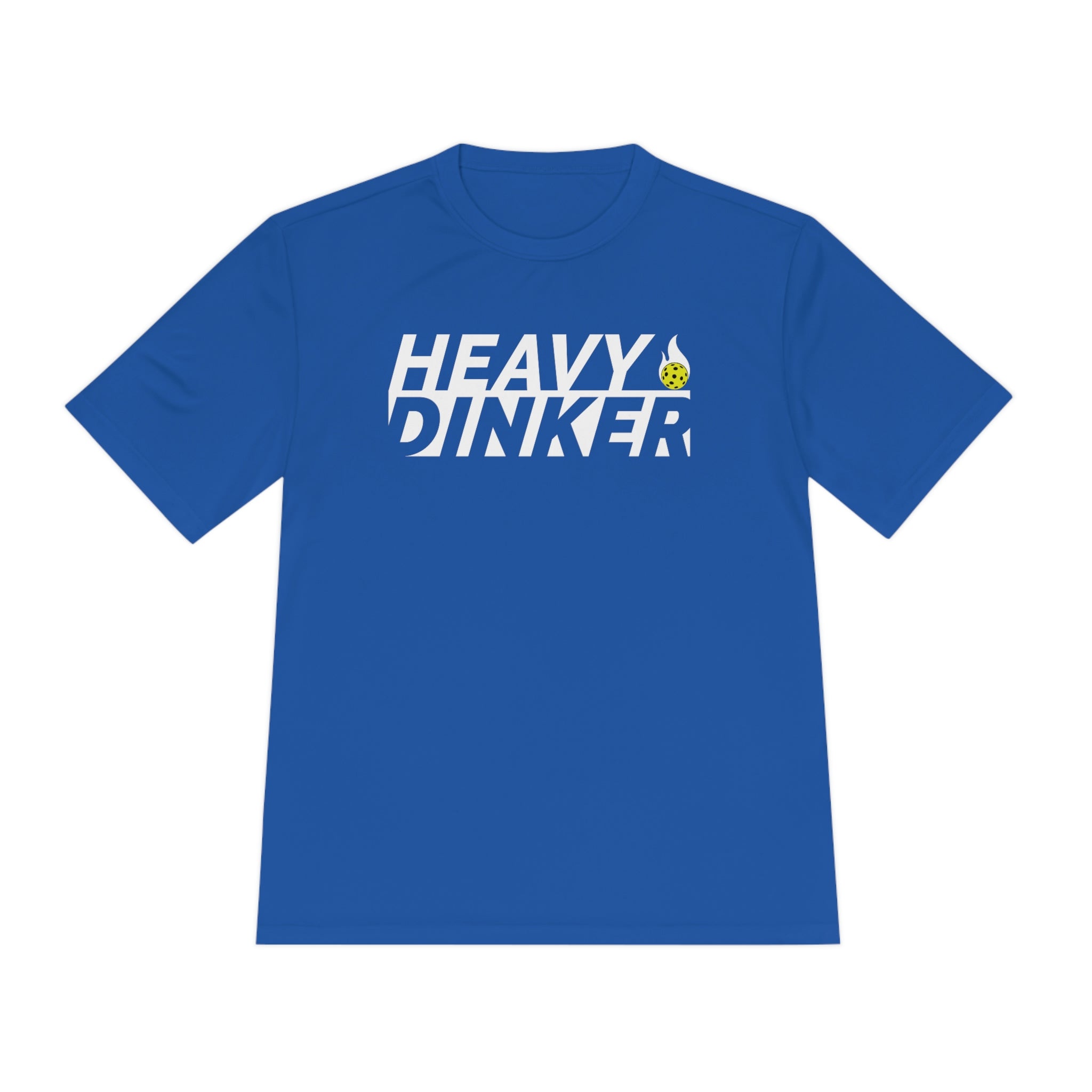 royal blue heavy dinker men's athletic pickleball apparel shirt front view