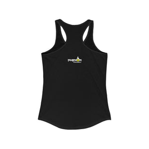 black just here for the dinks and giggles women's racerback tank top pickleball apparel phenom logo back view