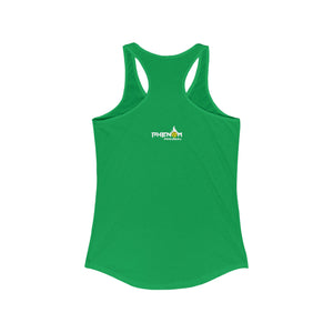 kelly green day dinking champion retro inspired pickleball apparel women's racerback tank top phenom logo back view