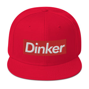 red flat bill adjustable cap dinker white letters on red background supreme inspired pickleball hat