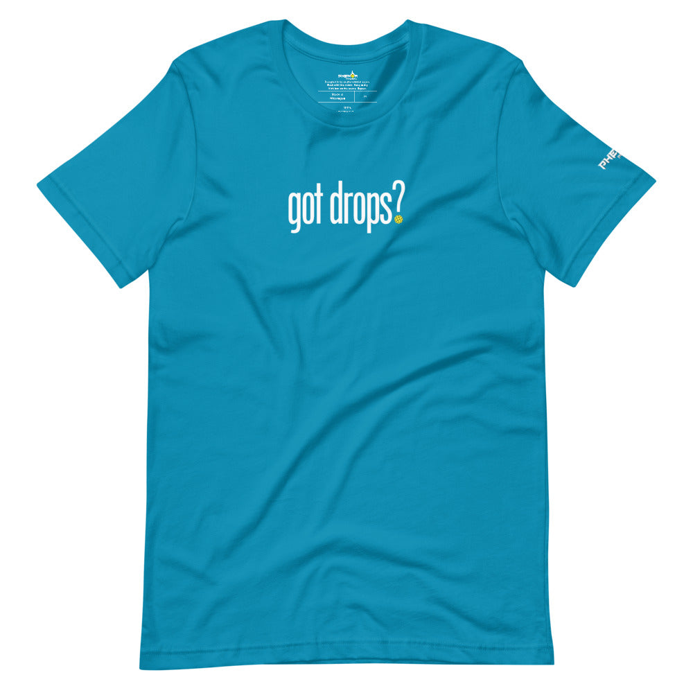 aqua blue got drops pickleball shirt apparel front view