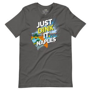 dark gray just dink it naples florida pickleball shirt performance apparel athletic top front view