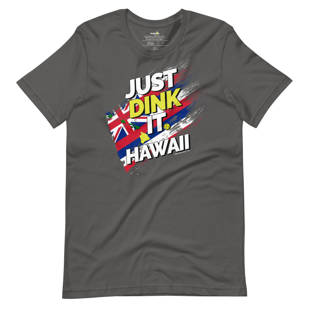 dark gray just dink it hawaii big island pickleball shirt performance apparel athletic top front view