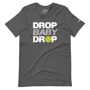 dark gray drop baby drop pickleball shirt apparel front view