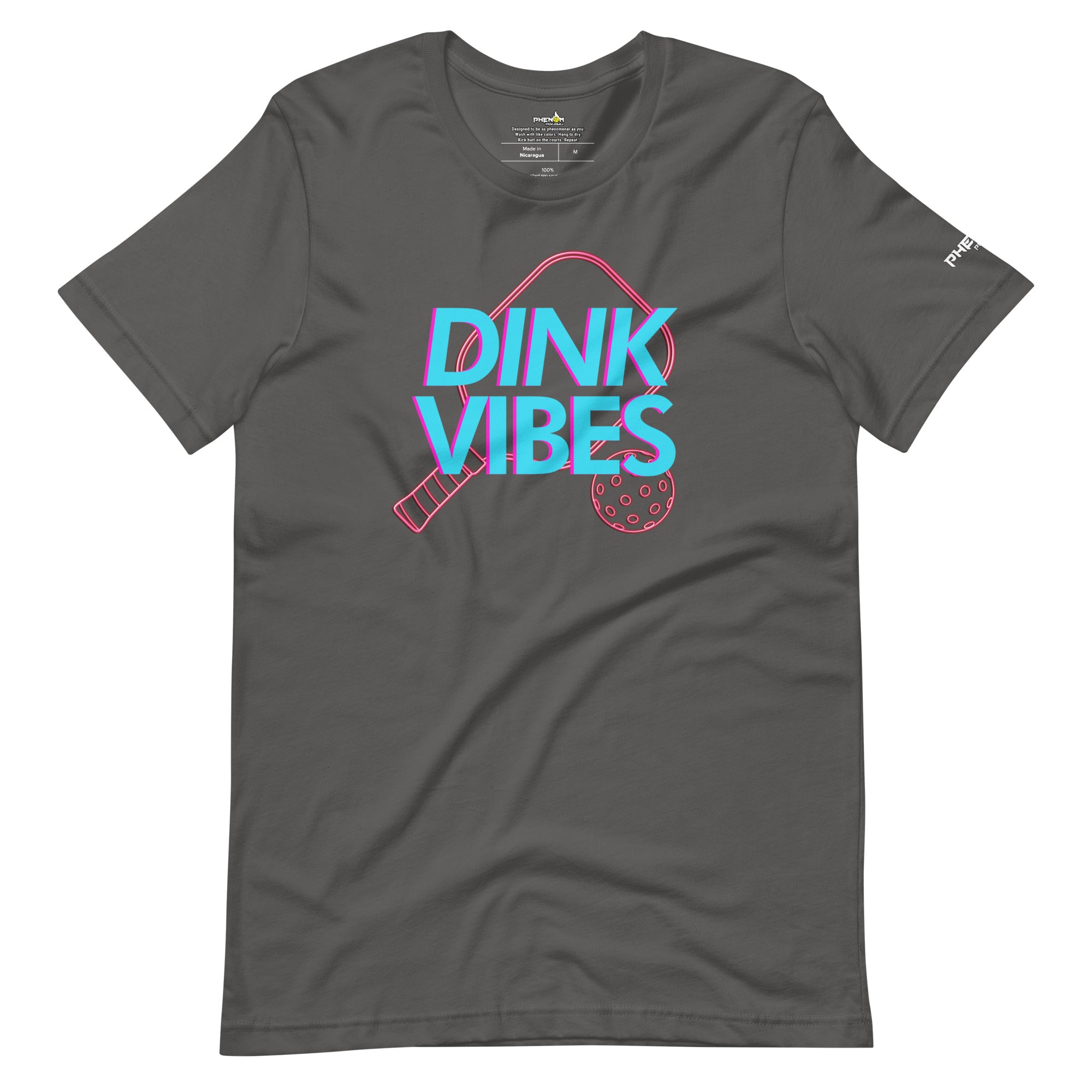 dark gray dink vibes neon inspired pickleball apparel shirt front view