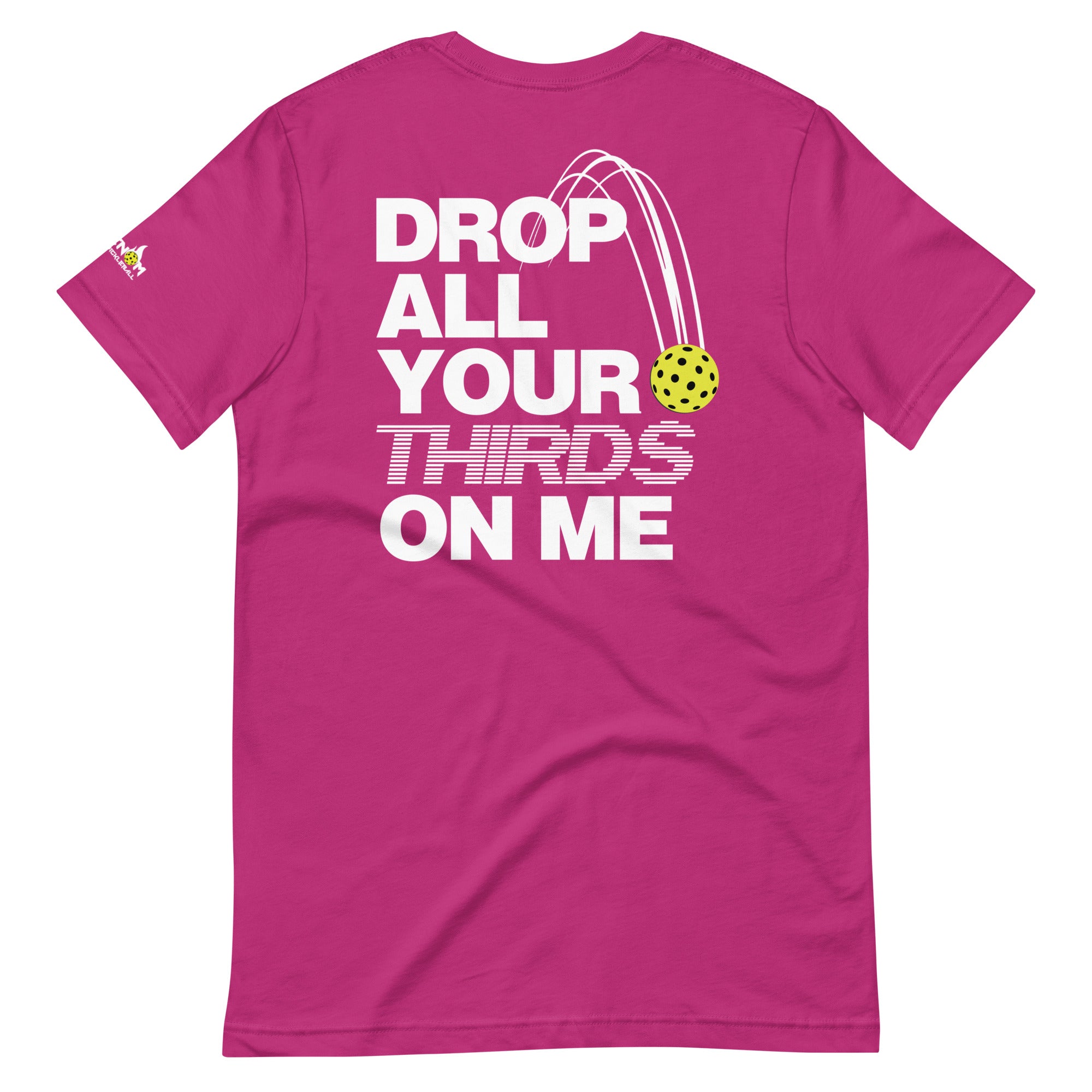 magenta hot pink drop baby drop pickleball shirt apparel back view