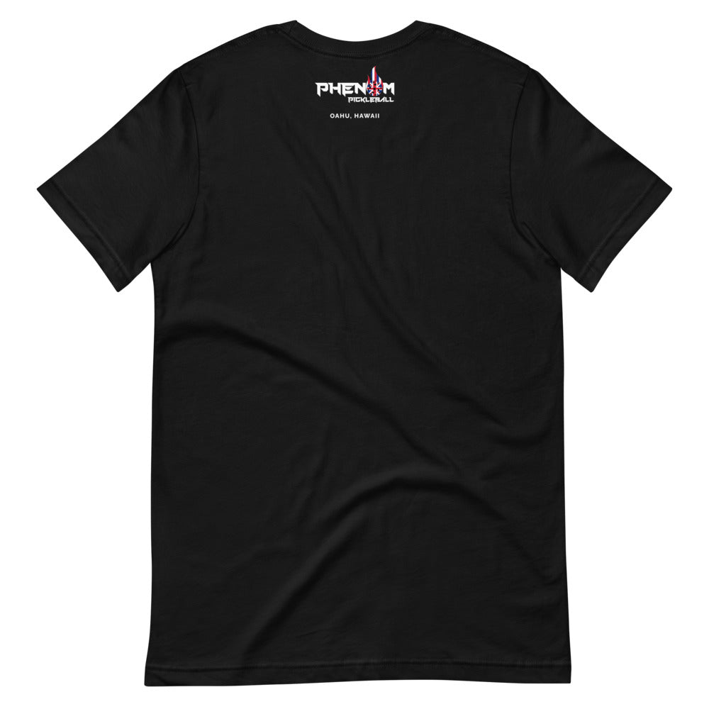 black just dink it hawaii oahu pickleball shirt performance apparel athletic top phenom logo back view