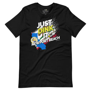 black just dink it newport beach california pickleball shirt performance apparel athletic top front view