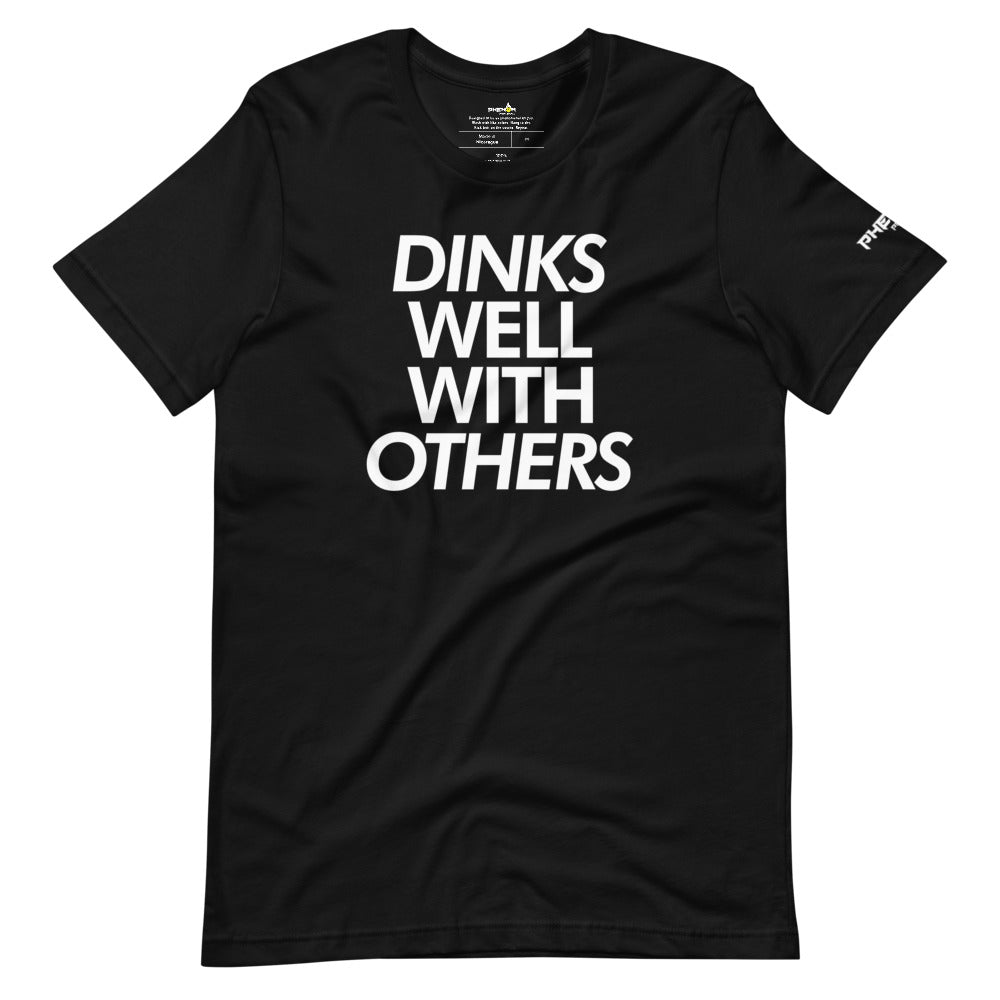 black dinks well with others pickleball shirt apparel front view
