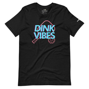 black dink vibes neon inspired pickleball apparel shirt front view