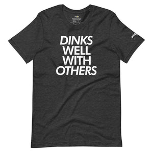 dark heather gray dinks well with others pickleball shirt apparel front view