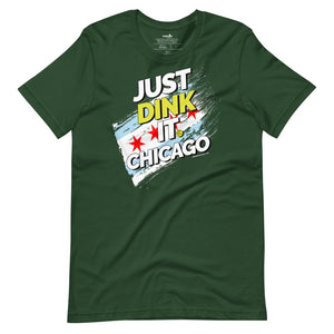 forest green just dink it chicago pickleball shirt athletic apparel performance top front view