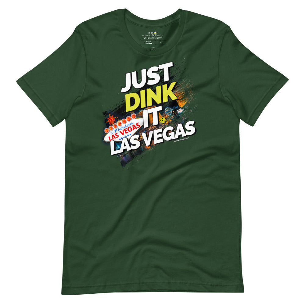 forest green just dink it las vegas pickleball shirt performance apparel athletic top front view