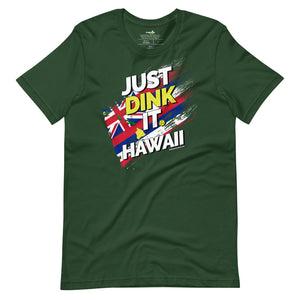 forest green just dink it hawaii big island pickleball shirt performance apparel athletic top front view