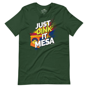 forest green just dink it mesa arizona pickleball shirt performance apparel athletic top front view