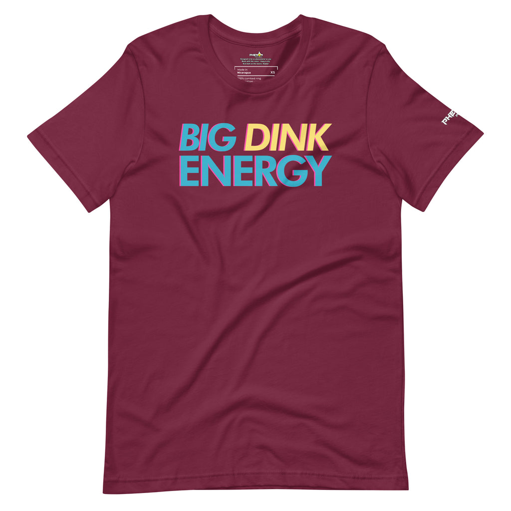 maroon big dink energy pickleball apparel shirt front view