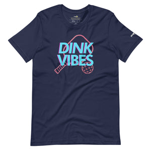 navy blue dink vibes neon inspired pickleball apparel shirt front view