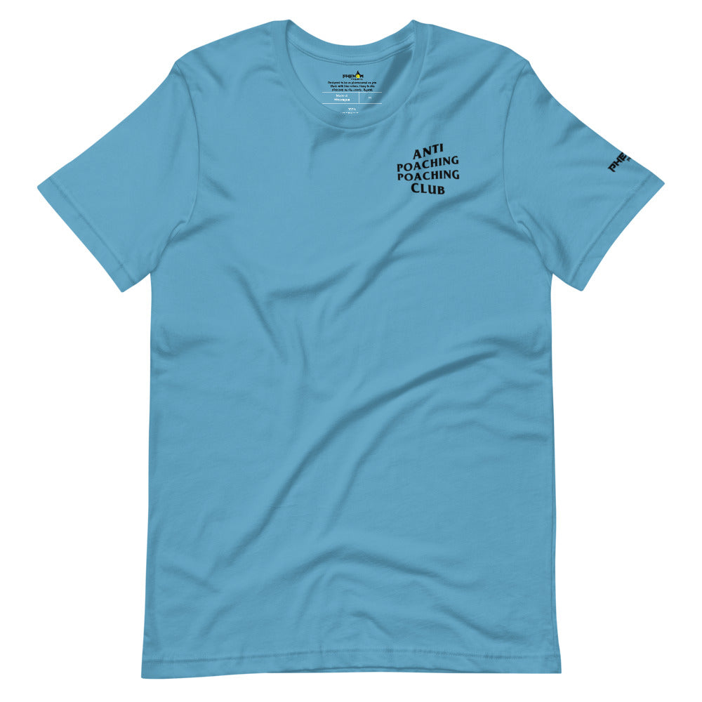 anti poaching poaching club pickleball apparel shirt sky blue front view