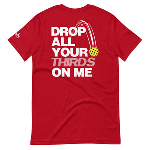 red drop baby drop pickleball shirt apparel back view
