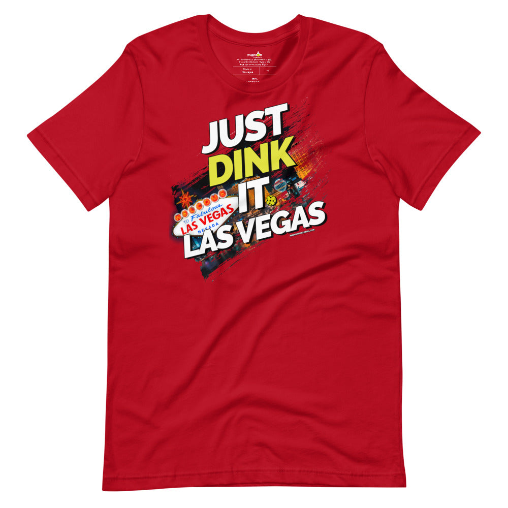 red just dink it las vegas pickleball shirt performance apparel athletic top front view