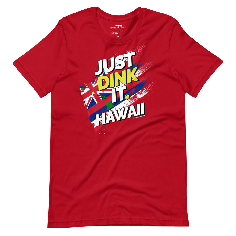 red just dink it hawaii oahu pickleball shirt performance apparel athletic top front view