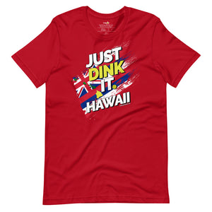 red just dink it hawaii big island pickleball shirt performance apparel athletic top front view