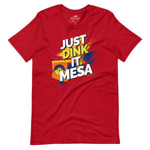 red just dink it mesa arizona pickleball shirt performance apparel athletic top front view