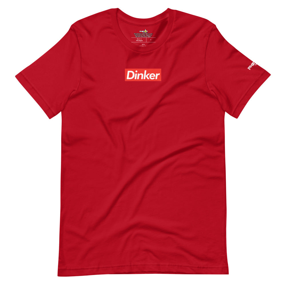 red dinker pickleball shirt apparel supreme inspired front view