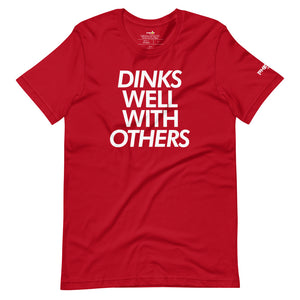 red dinks well with others pickleball shirt apparel front view