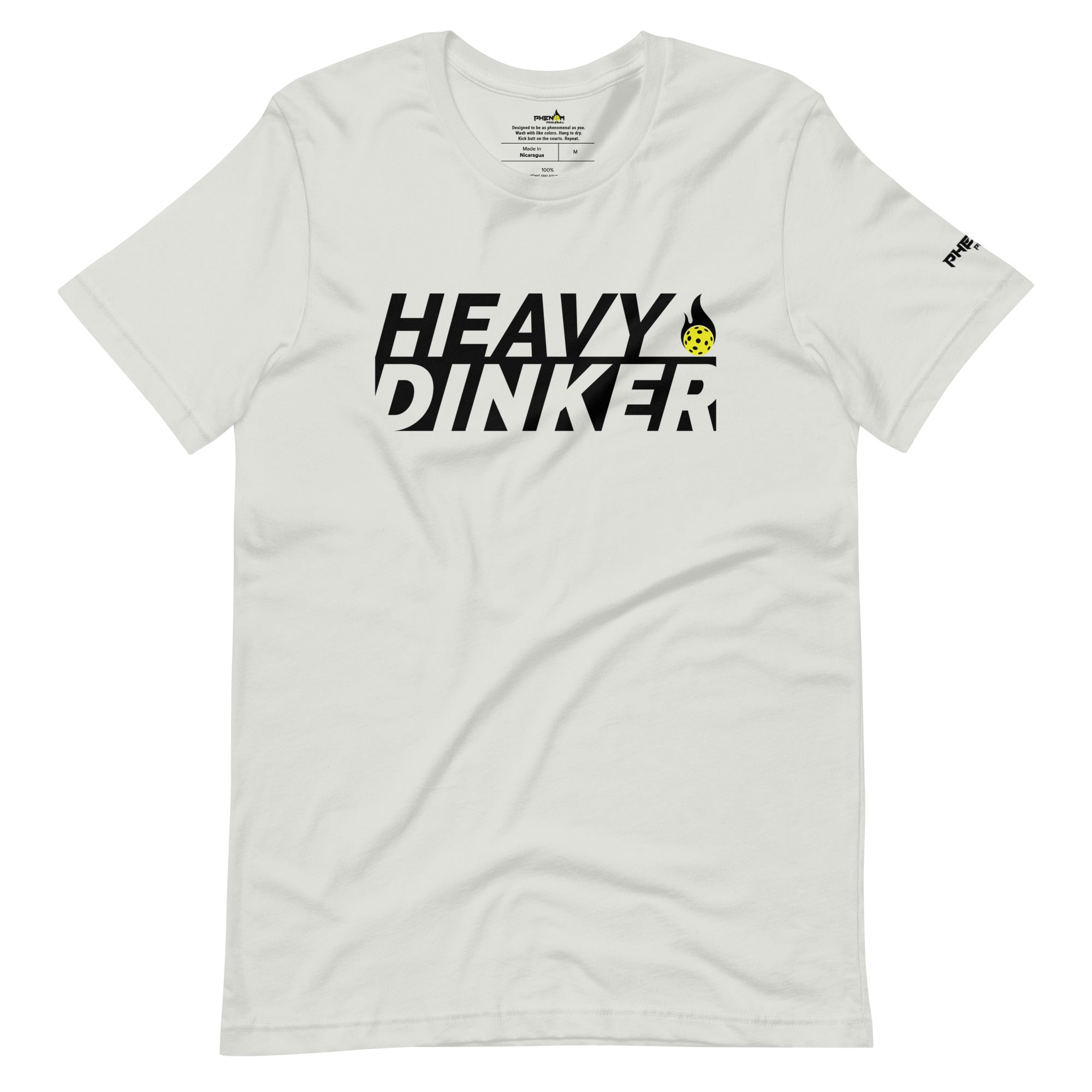 light gray heavy dinker pickleball shirt apparel front view