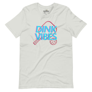 light gray dink vibes neon inspired pickleball apparel shirt front view