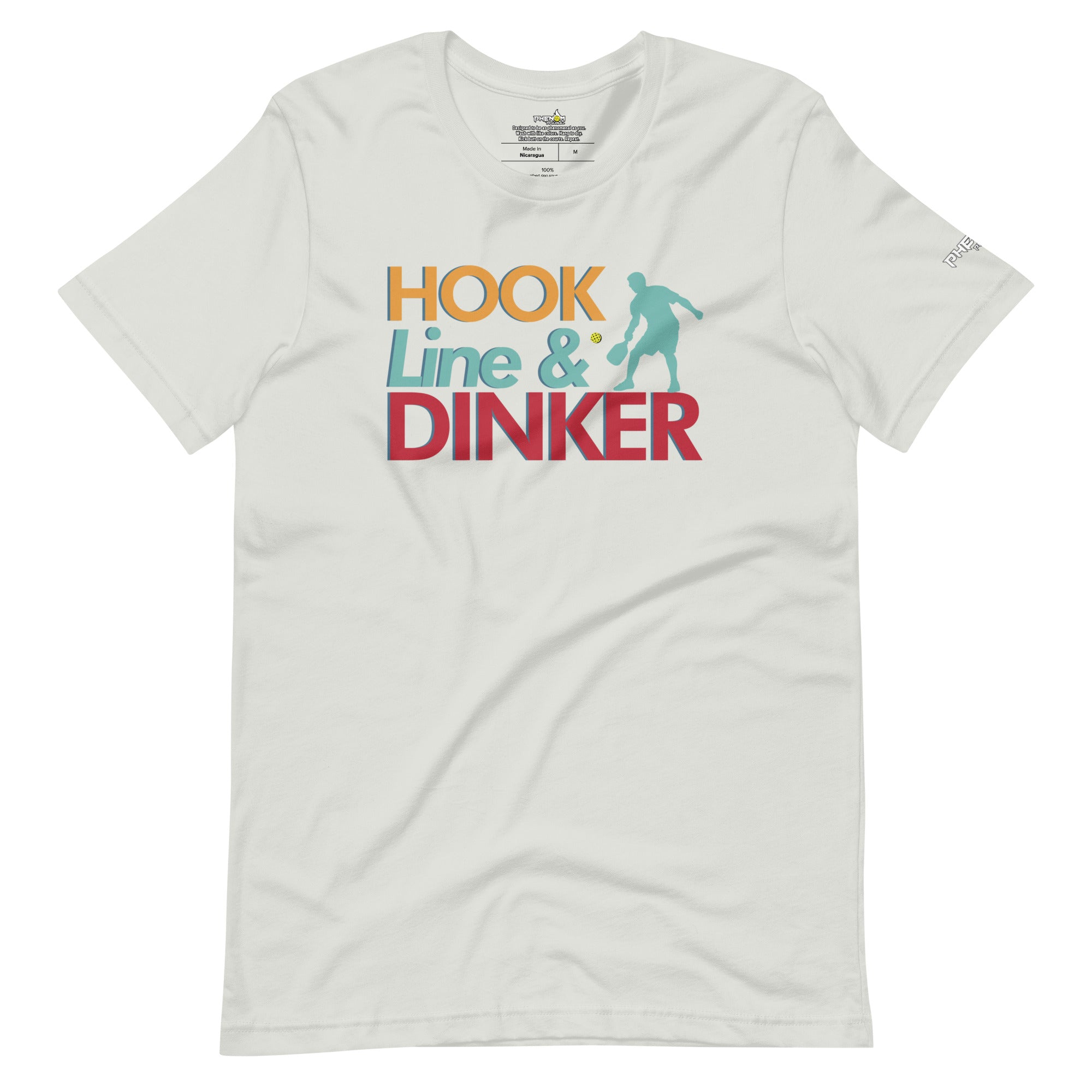 light gray hook line dinker pickleball shirt apparel front view