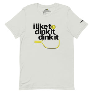 light gray i like to dink it dink it pickleball apparel athletic performance shirt front view