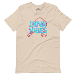 light cream tan dink vibes neon inspired pickleball apparel shirt front view