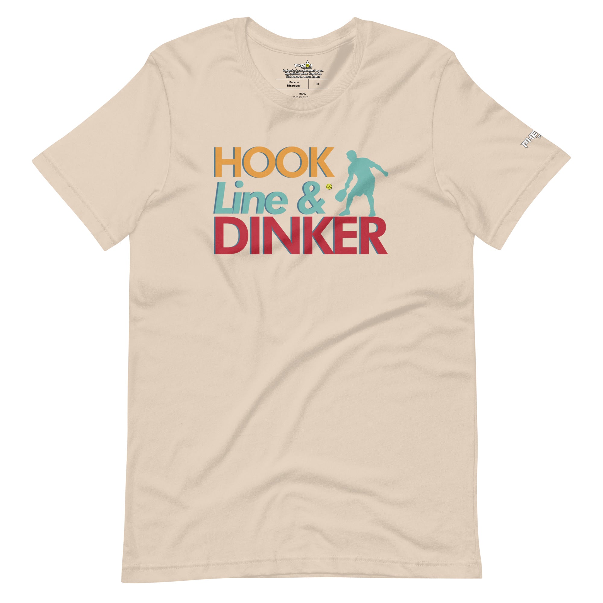 light tan cream hook line dinker pickleball shirt apparel front view