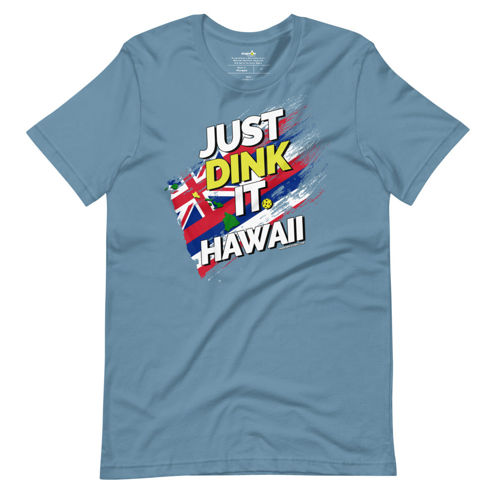 steel blue just dink it hawaii oahu pickleball shirt performance apparel athletic top front view