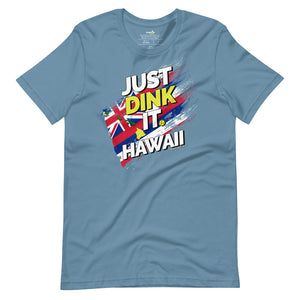 steel blue just dink it hawaii big island pickleball shirt performance apparel athletic top front view