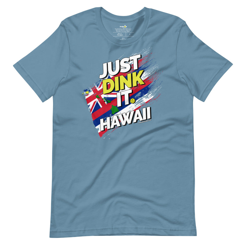 steel blue just dink it hawaii kauai pickleball shirt performance apparel athletic top front view