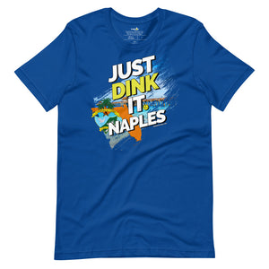royal blue just dink it naples florida pickleball shirt performance apparel athletic top front view