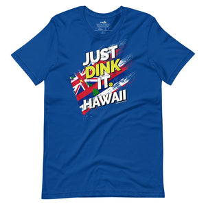 royal blue just dink it hawaii oahu pickleball shirt performance apparel athletic top front view
